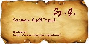 Szimon Györgyi névjegykártya